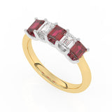 R-88165-RU-Y  Lab Diamond & Ruby Five Stone Ring F/VS (EGL Report Included)
