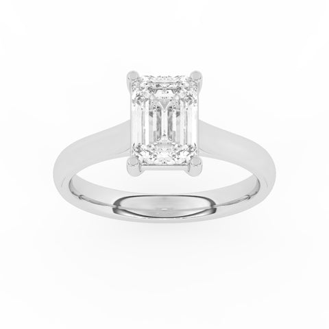 R-88200-AD-W  2.00ct D/VS2 Emerald Cut Lab Diamond Solitaire Ring (IGI Report Included)