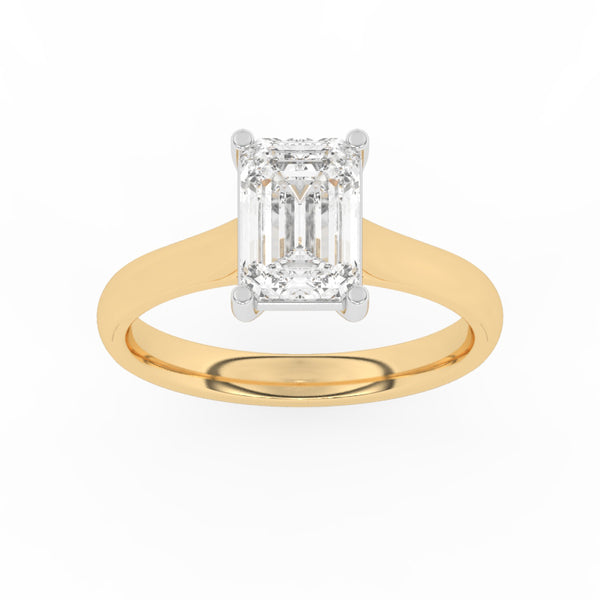 R-88200-AD-Y  2.00ct D/VS2 Emerald Cut Lab Diamond Solitaire Ring (IGI Report Included)