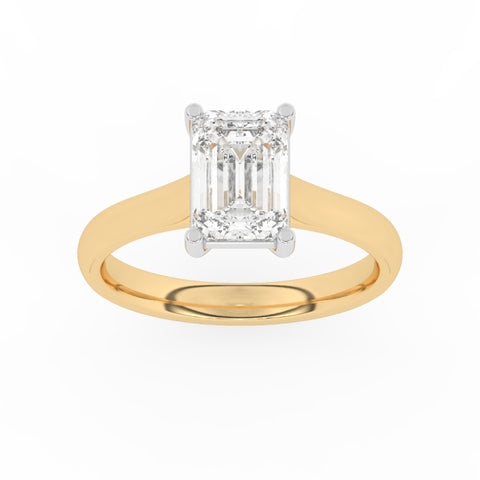 R-88200-AD-Y  2.00ct D/VS2 Emerald Cut Lab Diamond Solitaire Ring (IGI Report Included)