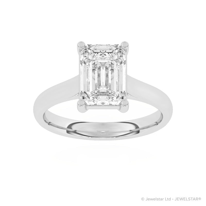 R-88300-AD-W  3.00ct D/VS2 Emerald Cut Lab Diamond Solitaire Ring (IGI Report Included)