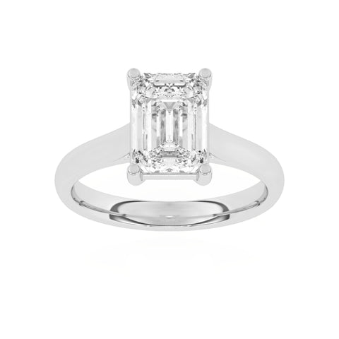 R-88300-AD-W  3.00ct D/VS2 Emerald Cut Lab Diamond Solitaire Ring (IGI Report Included)