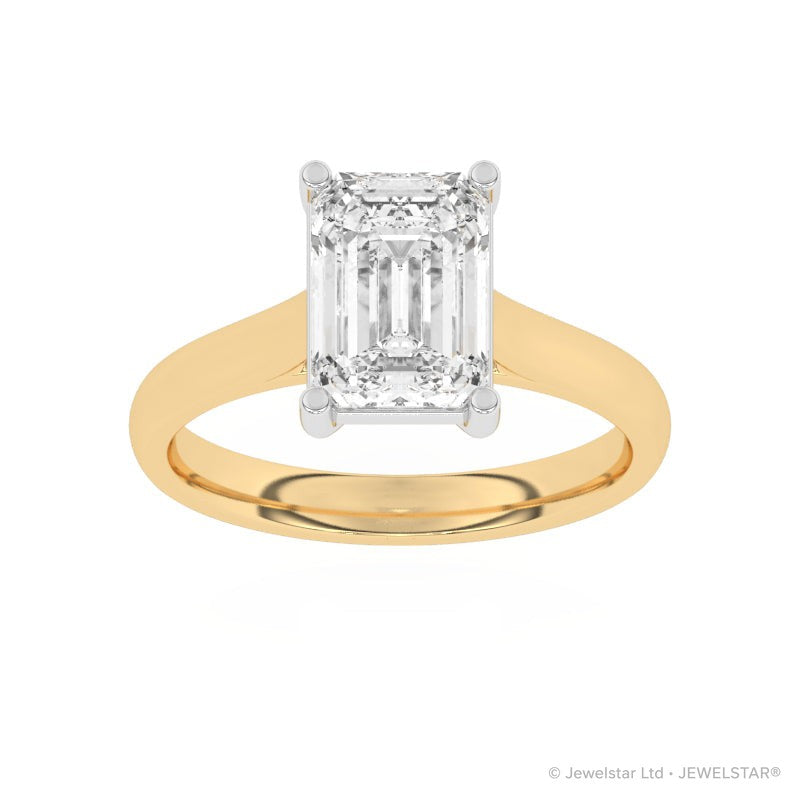 R-88300-AD-Y  3.00ct D/VS2 Emerald Cut Lab Diamond Solitaire Ring (IGI Report Included)