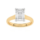 R-88300-AD-Y  3.00ct D/VS2 Emerald Cut Lab Diamond Solitaire Ring (IGI Report Included)