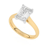R-88300-AD-Y  3.00ct D/VS2 Emerald Cut Lab Diamond Solitaire Ring (IGI Report Included)