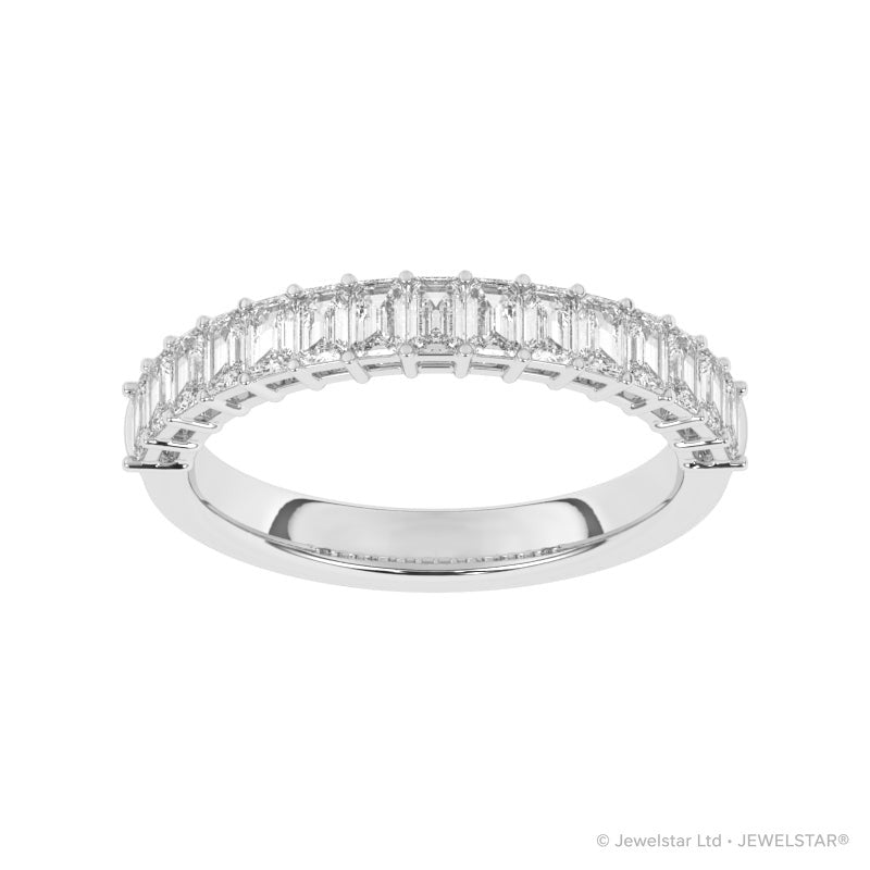 R-88510-AD-W  1.00ct Lab Diamond Fifteen Stone Half Eternity Ring