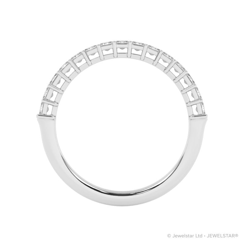 R-88510-AD-W  1.00ct Lab Diamond Fifteen Stone Half Eternity Ring
