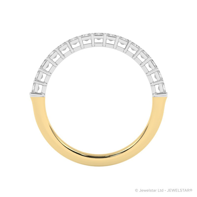 R-88510-AD-Y  1.00ct Lab Diamond Fifteen Stone Half Eternity Ring