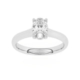 R-89100-AD-W  1.00ct D/VS2 Oval Cut Lab Diamond Solitaire Ring (IGI Report Included)