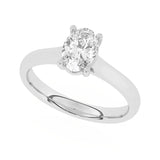 R-89100-AD-W  1.00ct D/VS2 Oval Cut Lab Diamond Solitaire Ring (IGI Report Included)