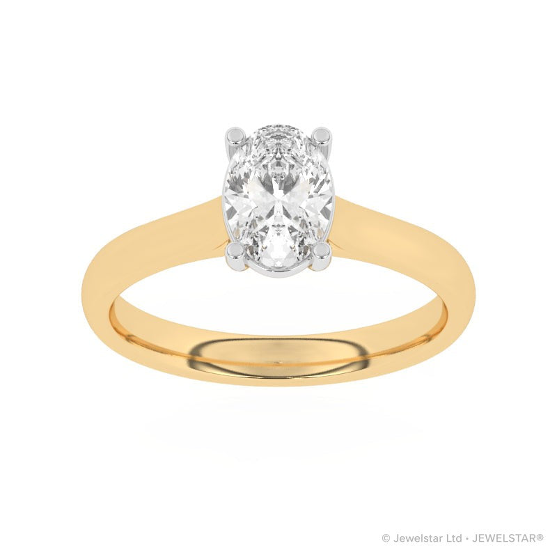 R-89100-AD-Y  1.00ct D/VS2 Oval Cut Lab Diamond Solitaire Ring (IGI Report Included)