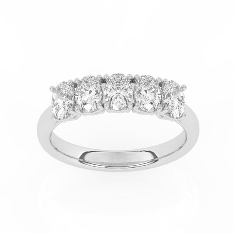 R-89165-AD-W  1.65ct F/VS Lab Diamond Five Stone Ring (EGL Report Included)