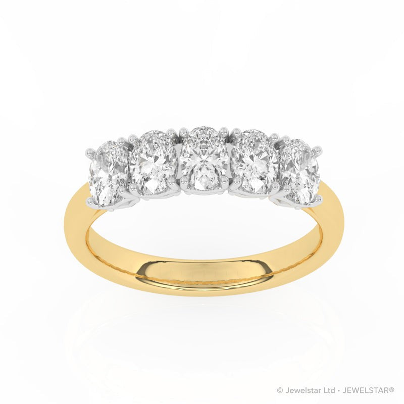 R-89165-AD-Y  1.65ct Lab Diamond Five Stone Ring
