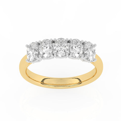 R-89165-AD-Y  1.65ct F/VS Lab Diamond Five Stone Ring (EGL Report Included)
