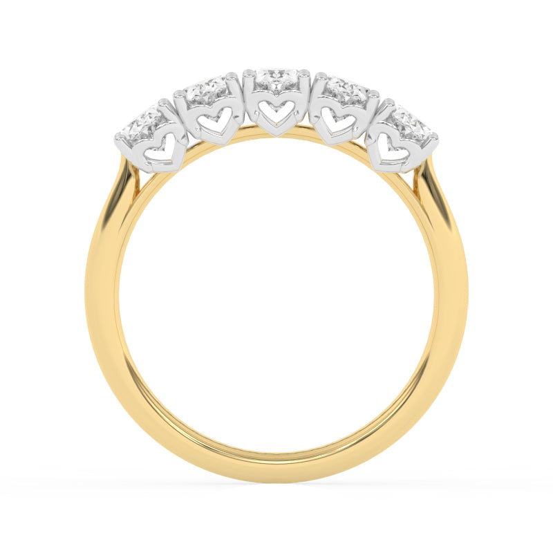 R-89165-AD-Y  1.65ct Lab Diamond Five Stone Ring