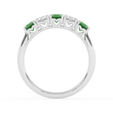 R-89165-EM-W  Lab Diamond & Emerald Five Stone Ring F/VS (EGL Report Included)
