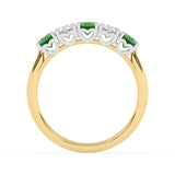 R-89165-EM-Y  Lab Diamond & Emerald Five Stone Ring F/VS (EGL Report Included)