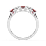 R-89165-RU-W  Lab Diamond & Ruby Five Stone Ring F/VS (EGL Report Included)
