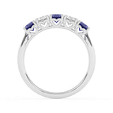 R-89165-SA-W  Lab Diamond & Sapphire Five Stone Ring F/VS (EGL Report Included)