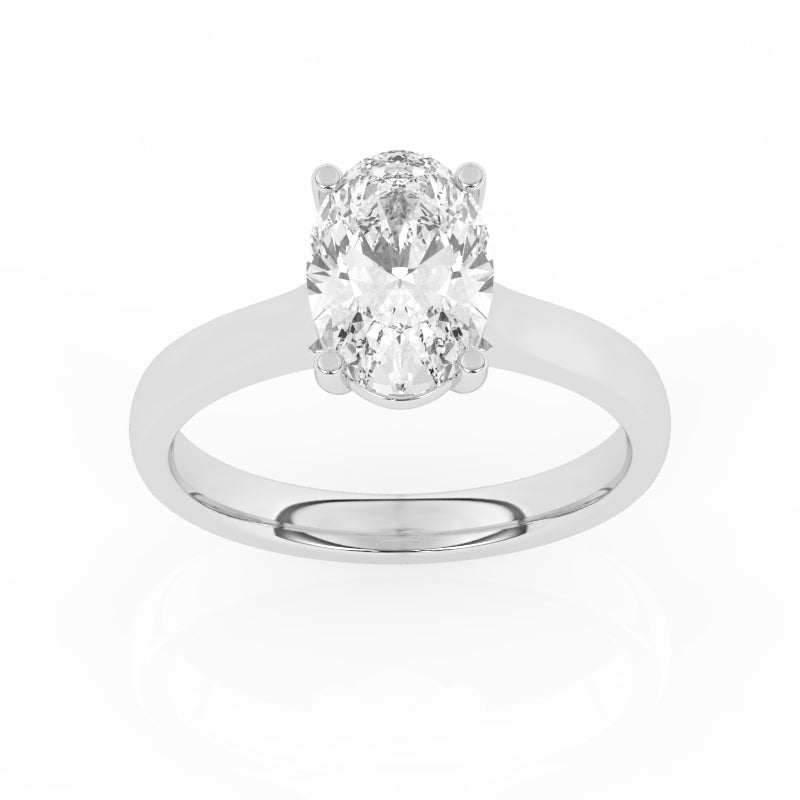 R-89200-AD-W  2.00ct D/VS2 Oval Cut Lab Diamond Solitaire Ring (IGI Report Included)