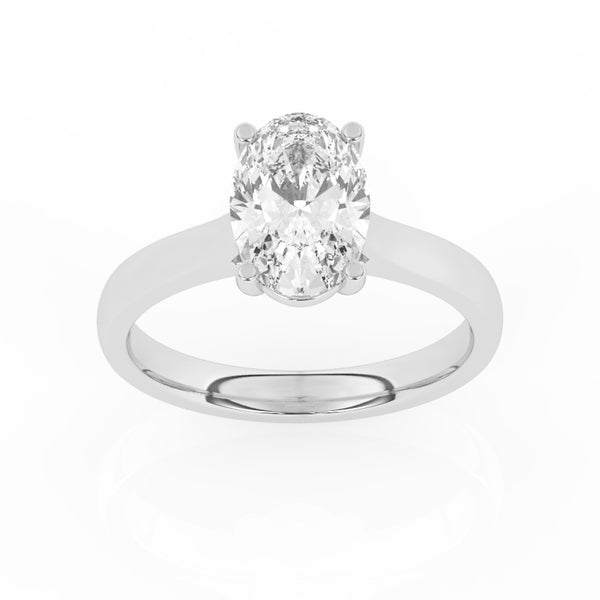 R-89200-AD-W  2.00ct D/VS2 Oval Cut Lab Diamond Solitaire Ring (IGI Report Included)