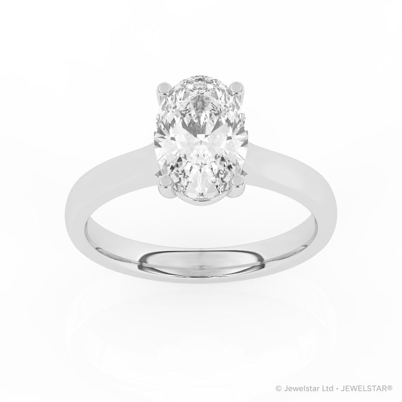 R-89200-AD-W  2.00ct D/VS2 Oval Cut Lab Diamond Solitaire Ring (IGI Report Included)