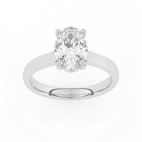 R-89200-AD-W  2.00ct D/VS2 Oval Cut Lab Diamond Solitaire Ring (IGI Report Included)