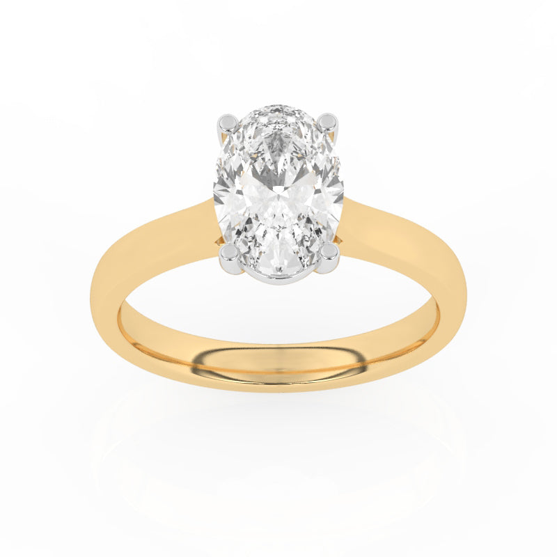 R-89200-AD-Y  2.00ct D/VS2 Oval Cut Lab Diamond Solitaire Ring (IGI Report Included)