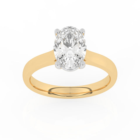 R-89200-AD-Y  2.00ct D/VS2 Oval Cut Lab Diamond Solitaire Ring (IGI Report Included)