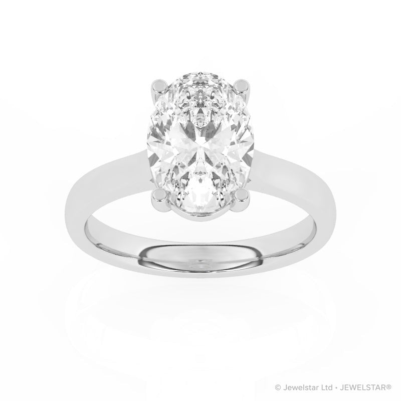 R-89300-AD-W  3.00ct D/VS2 Oval Cut Lab Diamond Solitaire Ring (IGI Report Included)