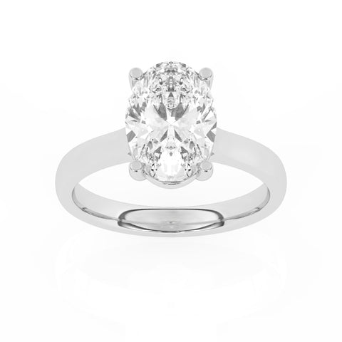 R-89300-AD-W  3.00ct D/VS2 Oval Cut Lab Diamond Solitaire Ring (IGI Report Included)