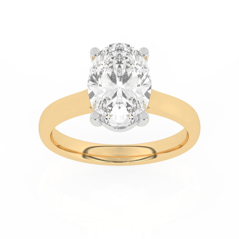 R-89300-AD-Y  3.00ct D/VS2 Oval Cut Lab Diamond Solitaire Ring (IGI Report Included)