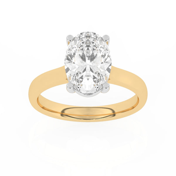 R-89300-AD-Y  3.00ct D/VS2 Oval Cut Lab Diamond Solitaire Ring (IGI Report Included)