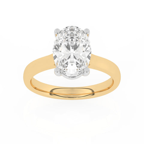 R-89300-AD-Y  3.00ct D/VS2 Oval Cut Lab Diamond Solitaire Ring (IGI Report Included)
