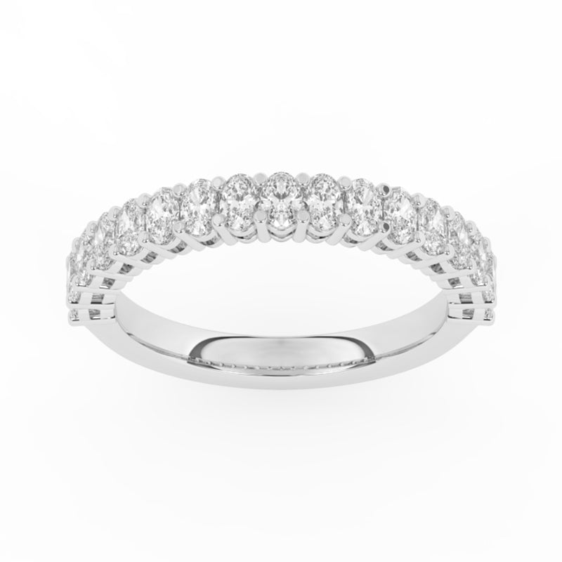 R-89510-AD-W  1.00ct Lab Diamond Seventeen Stone Half Eternity Ring