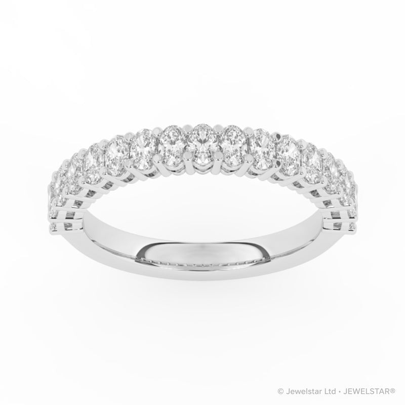 R-89510-AD-W  1.00ct Lab Diamond Seventeen Stone Half Eternity Ring