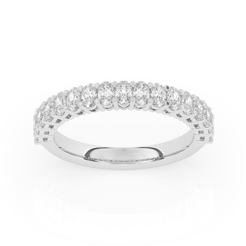 R-89510-AD-W  1.00ct Lab Diamond Seventeen Stone Half Eternity Ring (EGL Report Included)