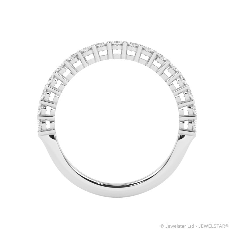 R-89510-AD-W  1.00ct Lab Diamond Seventeen Stone Half Eternity Ring