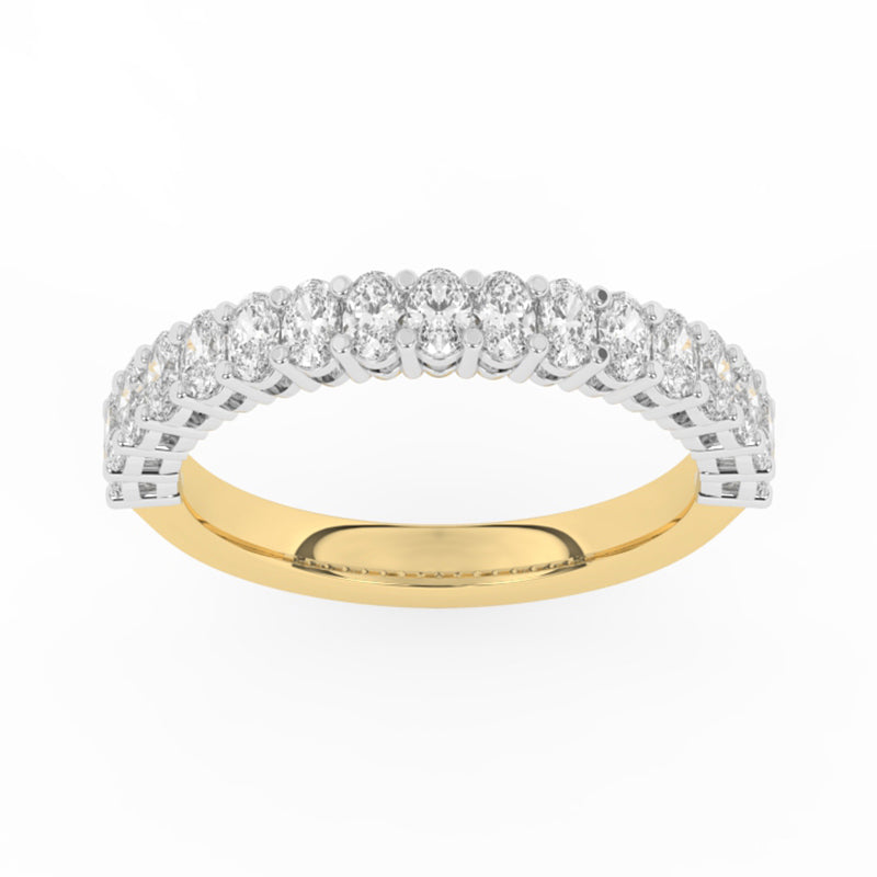 R-89510-AD-Y  1.00ct Lab Diamond Seventeen Stone Half Eternity Ring