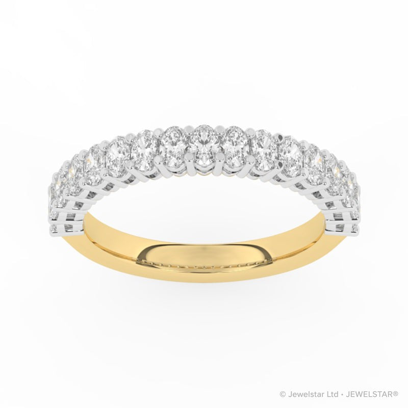 R-89510-AD-Y  1.00ct Lab Diamond Seventeen Stone Half Eternity Ring