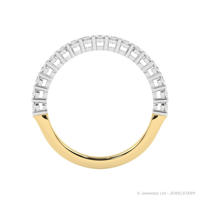 R-89510-AD-Y  1.00ct Lab Diamond Seventeen Stone Half Eternity Ring