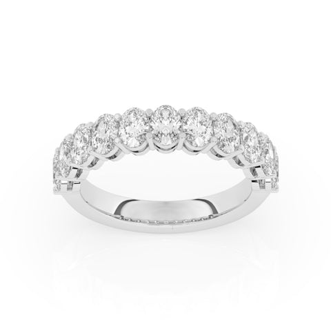 R-89515-AD-W  1.50ct Lab Diamond Eleven Stone Half Eternity Ring (EGL Report Included)