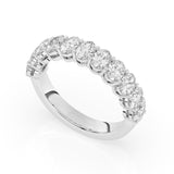 R-89515-AD-W  1.50ct Lab Diamond Eleven Stone Half Eternity Ring (EGL Report Included)