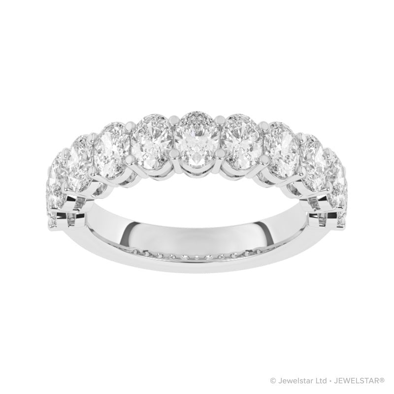 R-89520-AD-W  2.00ct Lab Diamond Eleven Stone Half Eternity Ring