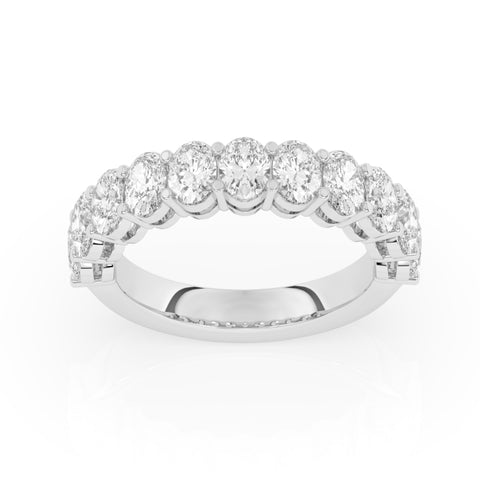 R-89520-AD-W  2.00ct Lab Diamond Eleven Stone Half Eternity Ring (EGL Report Included)