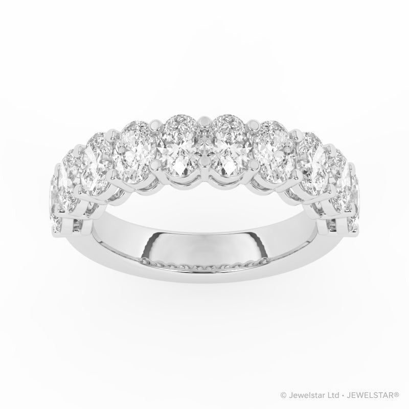 R-89525-AD-W  2.50ct Lab Diamond Ten Stone Half Eternity Ring