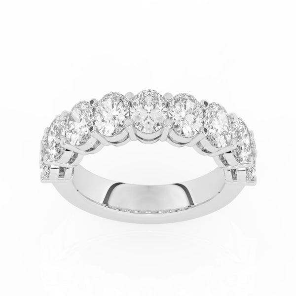 R-89525-AD-W  2.50ct Lab Diamond Ten Stone Half Eternity Ring (EGL Report Included)