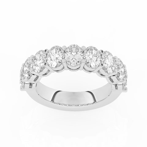 R-89525-AD-W  2.50ct Lab Diamond Ten Stone Half Eternity Ring (EGL Report Included)