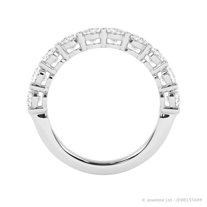 R-89525-AD-W  2.50ct Lab Diamond Ten Stone Half Eternity Ring