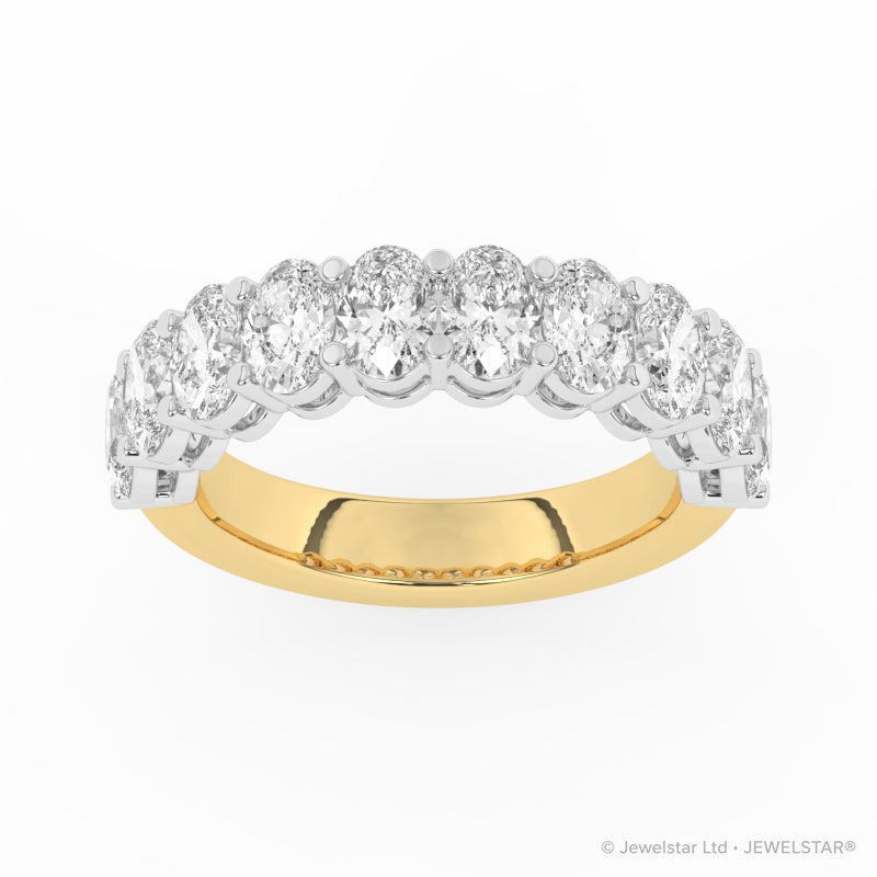 R-89525-AD-Y  2.50ct Lab Diamond Ten Stone Half Eternity Ring